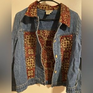 Coldwater Creek denim floral jacket